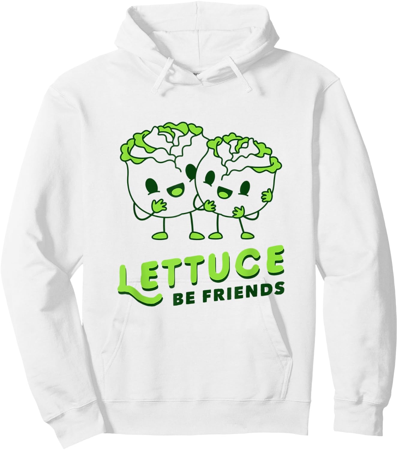 Lettuce Be Friends - Cute Lettuce Pun Hoodie - Hoodie | White