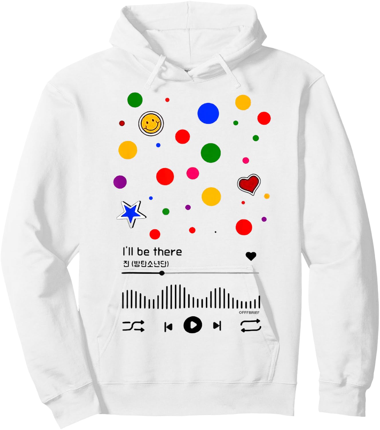 I'll be there Jin Happy Hoodie - Hoodie | White