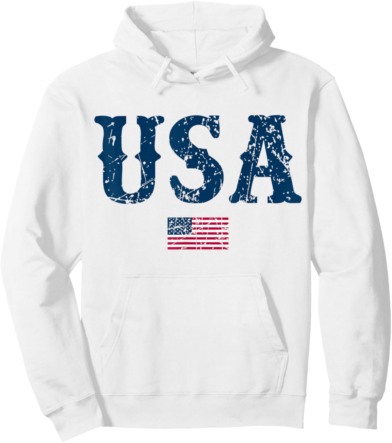 USA United States of America American Flag July 4th Hoodie - Hoodie | White