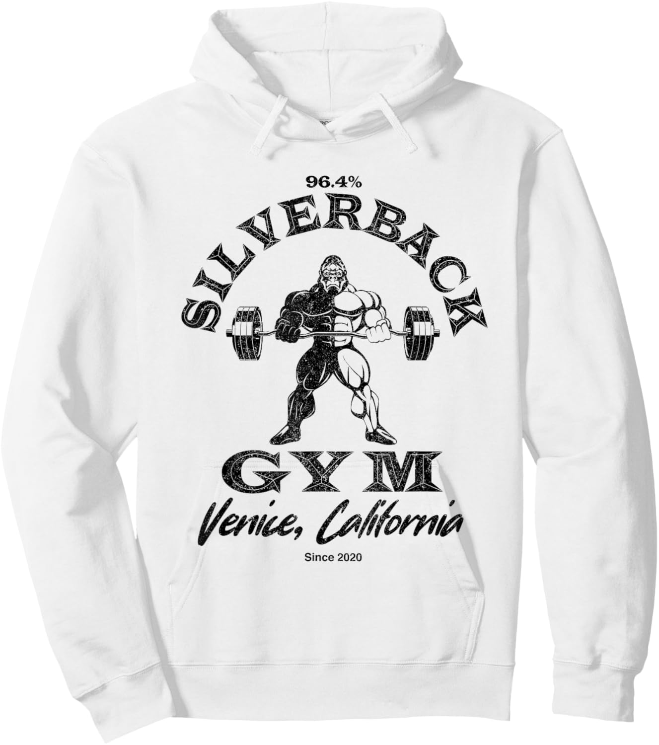 96.4% Silverback Gym Apparel Venice beach California, retro Hoodie - Hoodie | White