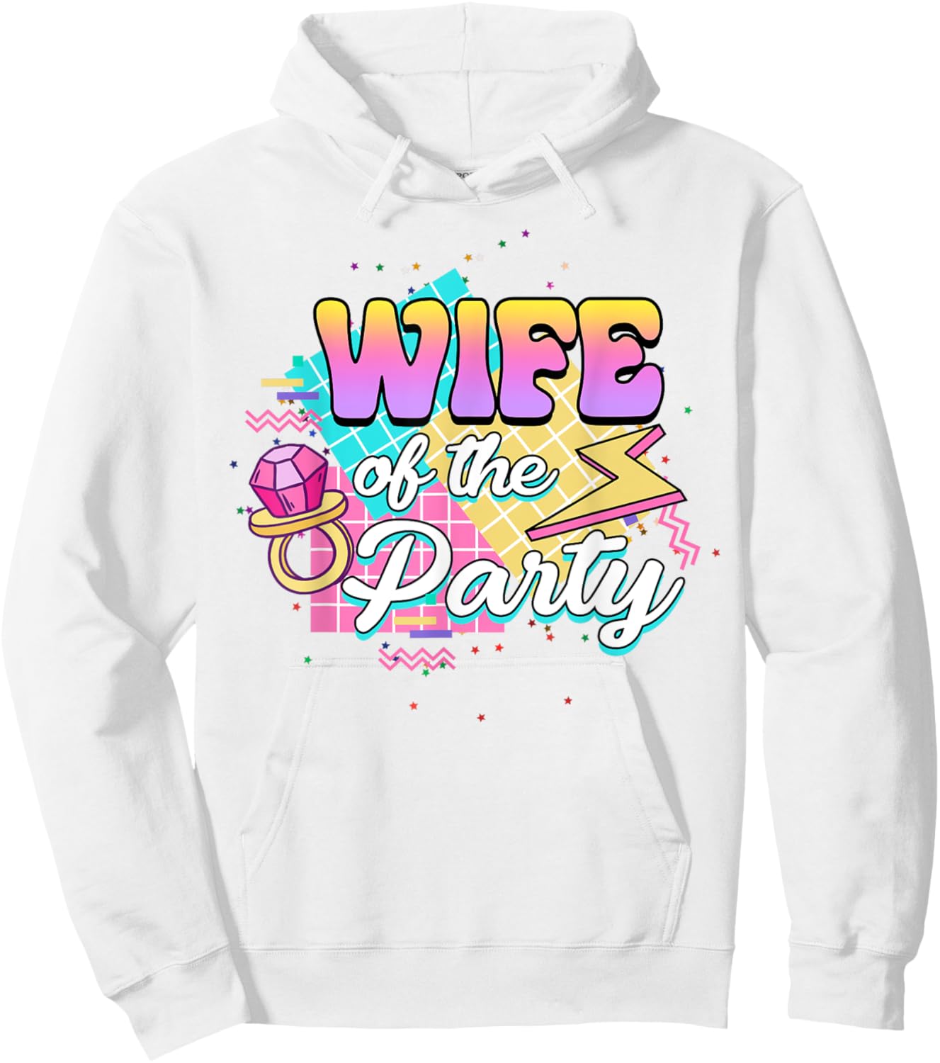 Wife Of The Party Bride Bridal 90’s Bachelorette Matching Hoodie - Hoodie | White