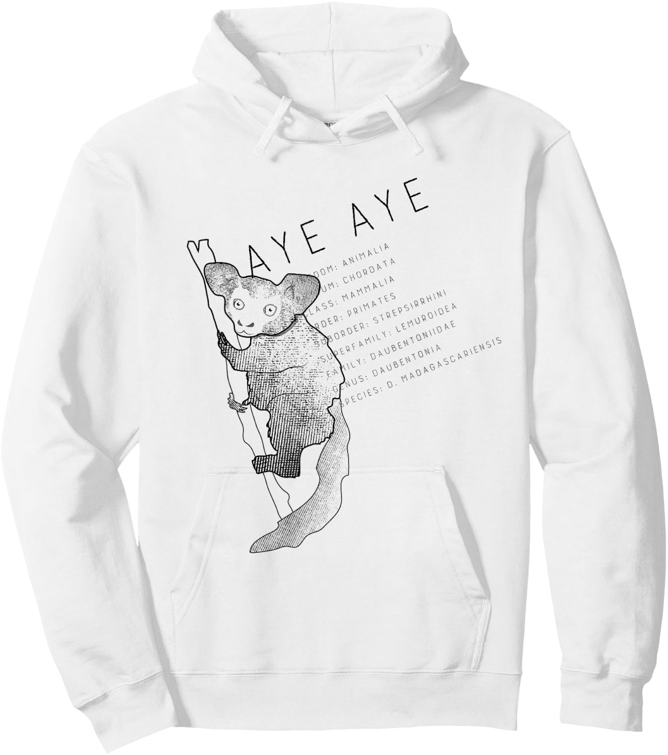 Aye Aye Lemur Hoodie - Hoodie | White