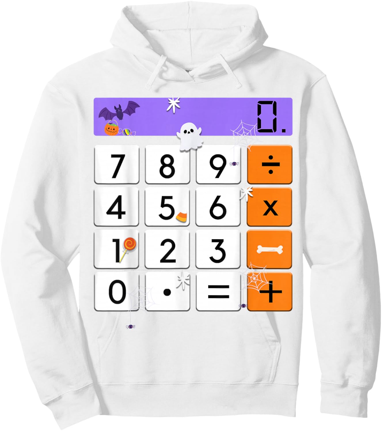 Funny Math Teacher Halloween Costume Calculator Math Pun Hoodie - Hoodie | White