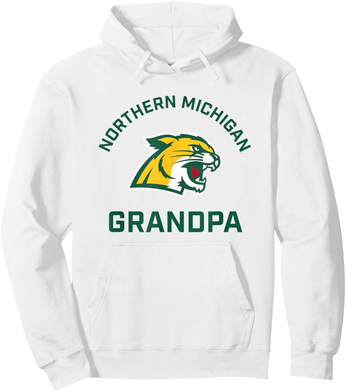 Northern Michigan University NMU Wildcats Arched Grandpa Hoodie - Hoodie | White
