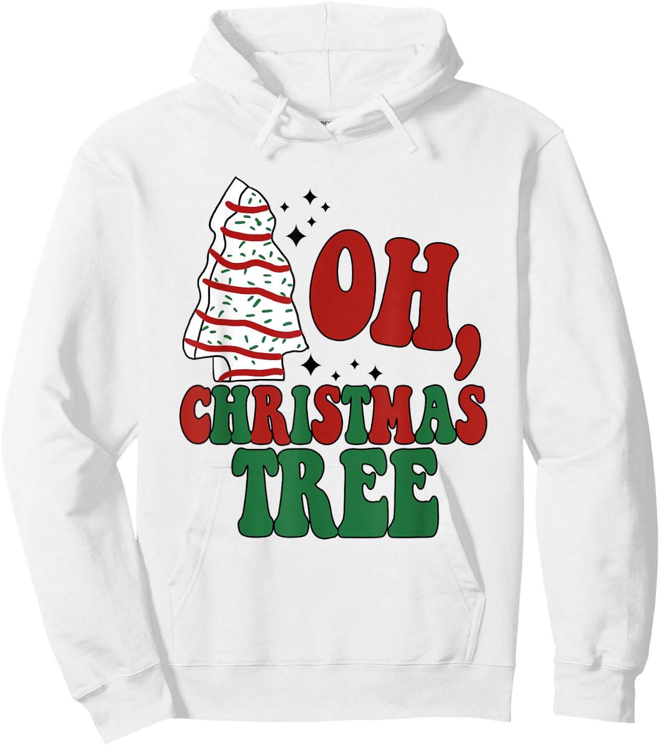 Oh Christmas Tree Cakes Debbie Becky Jen Groovy Retro Pajama Hoodie - Hoodie | White