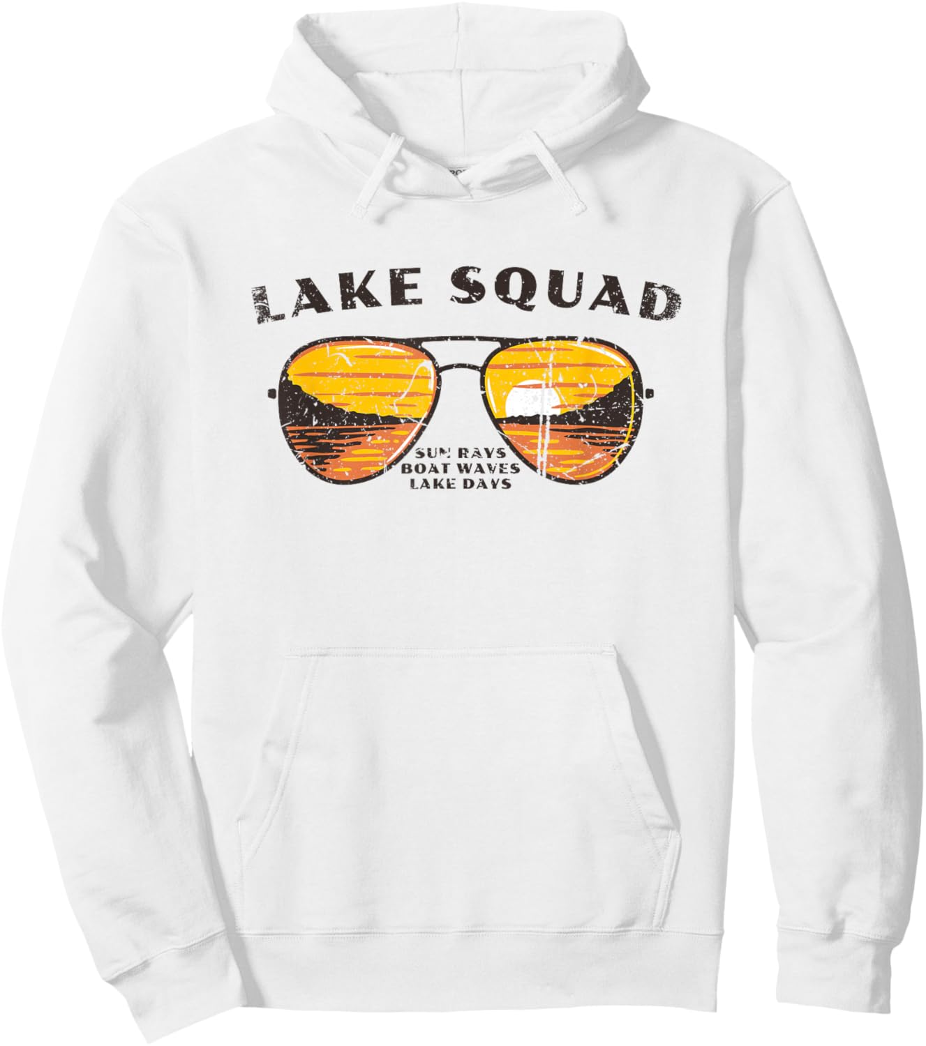 Lake Squad Matching Group Sunset Scene Sunglasses Hoodie - Hoodie | White