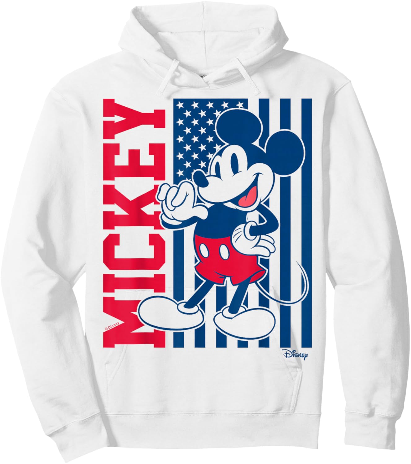 Mickey Mouse - American Flag Fourth of July Hoodie - Hoodie | White