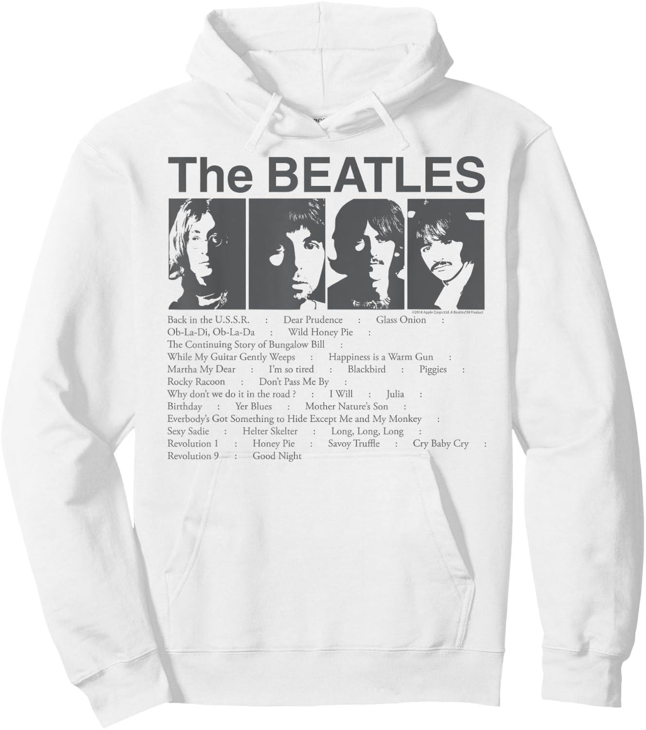 The Beatles - Song List Hoodie - Hoodie | White