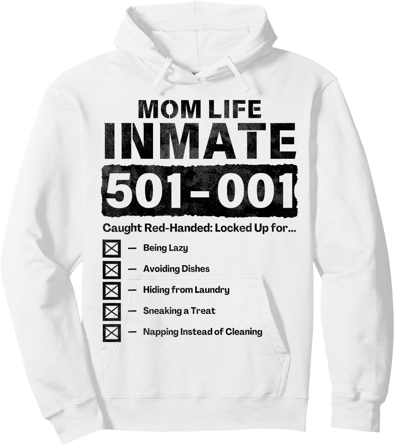 Mom Life Inmate Funny Matching Halloween Costume Hoodie - Hoodie | White