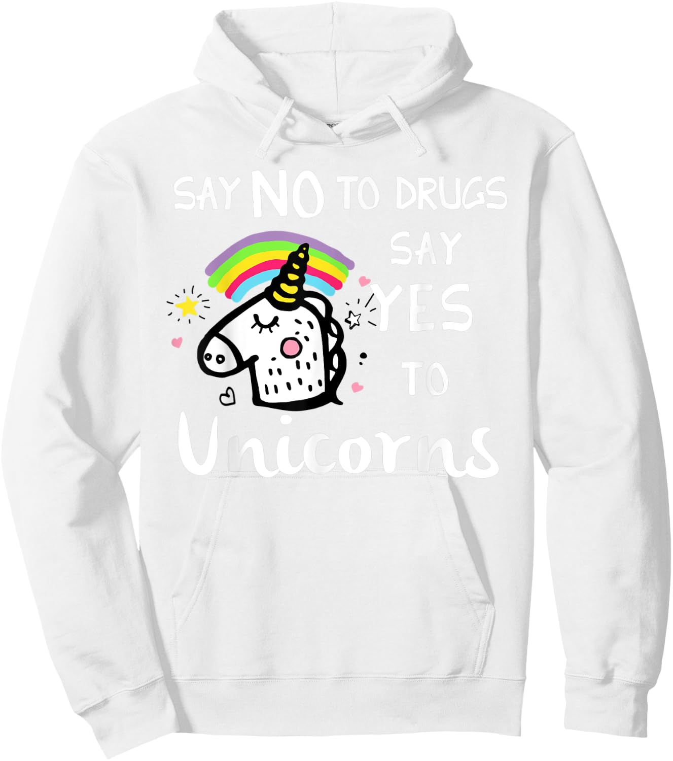Red Ribbon Week Kids Youth Say No Say Yes to Unicorns Hoodie - Hoodie | White