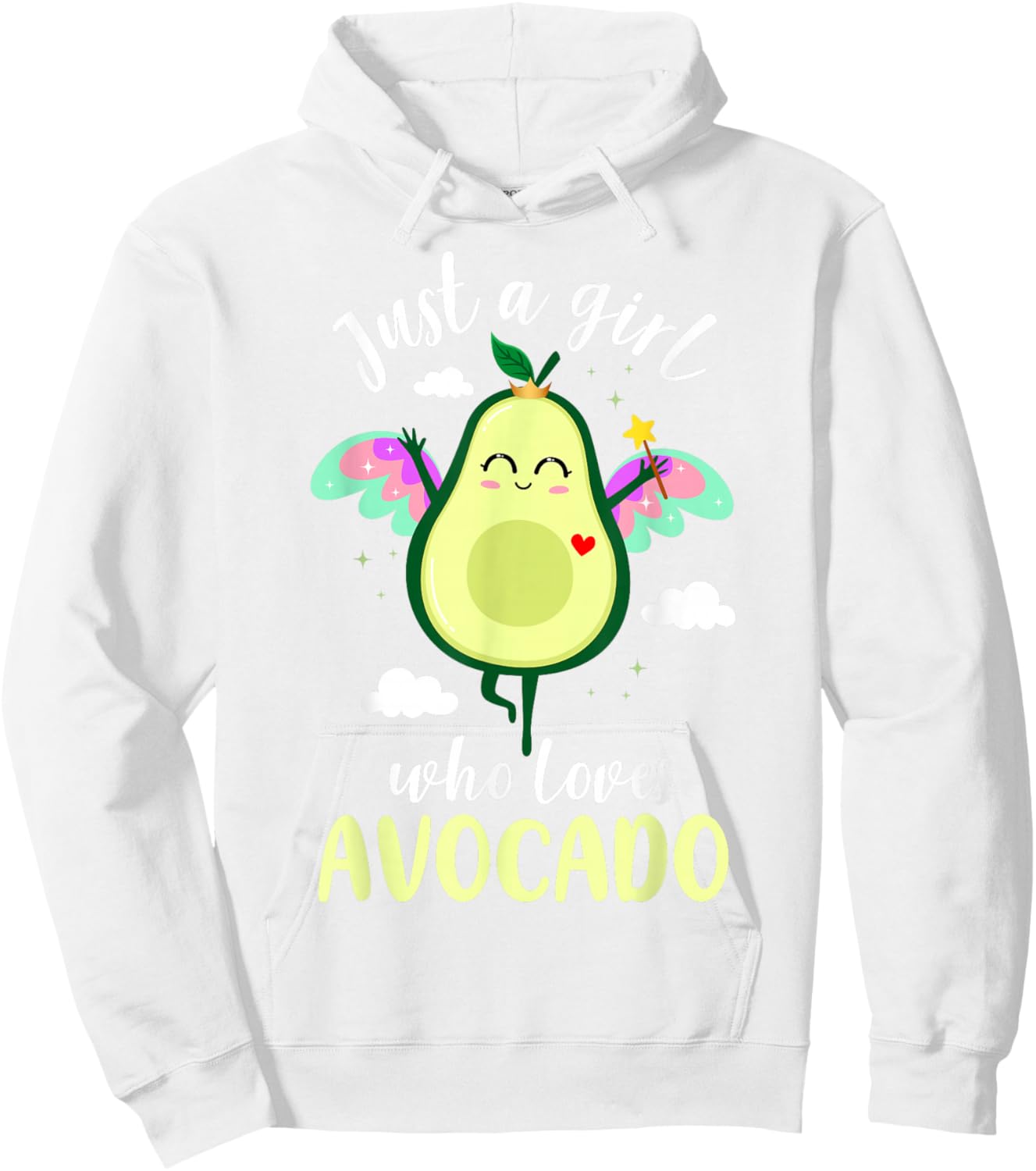 Avocado Shirt Kids Toddler Just A Girl Loves Avocado Cute Hoodie - Hoodie | White