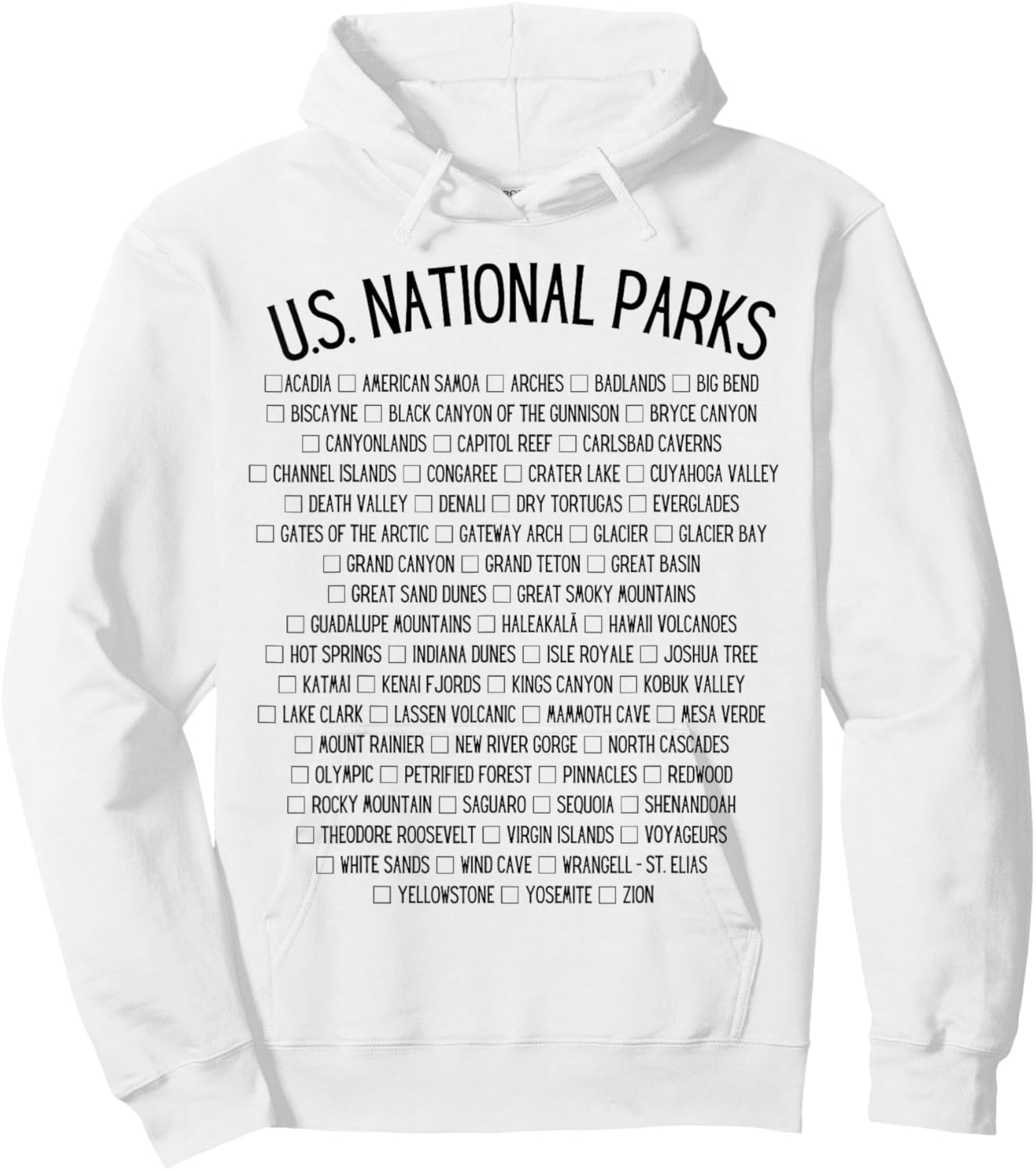 American National Parks Checklist - US National Parks Family Hoodie - Hoodie | White