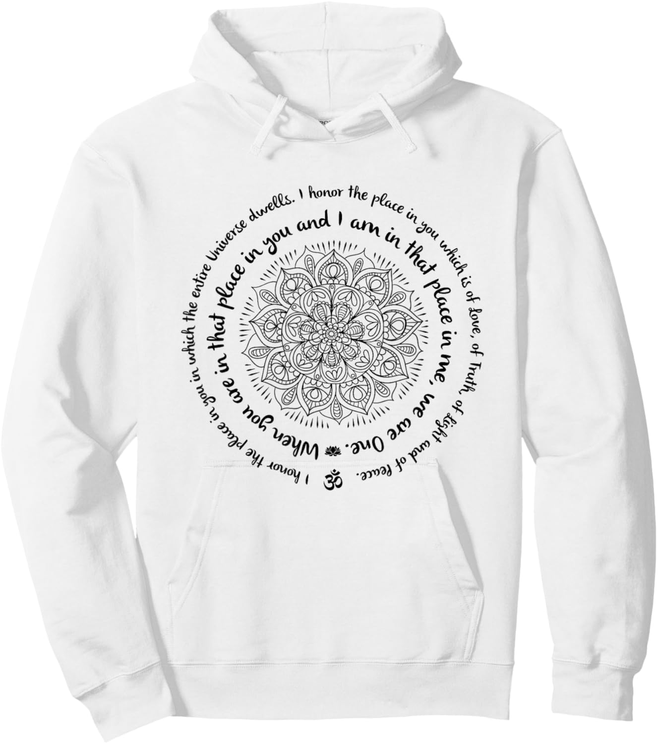 WE ARE ONE Namaste Happy Zen Yoga Meditation Mandala Design Hoodie - Hoodie | White
