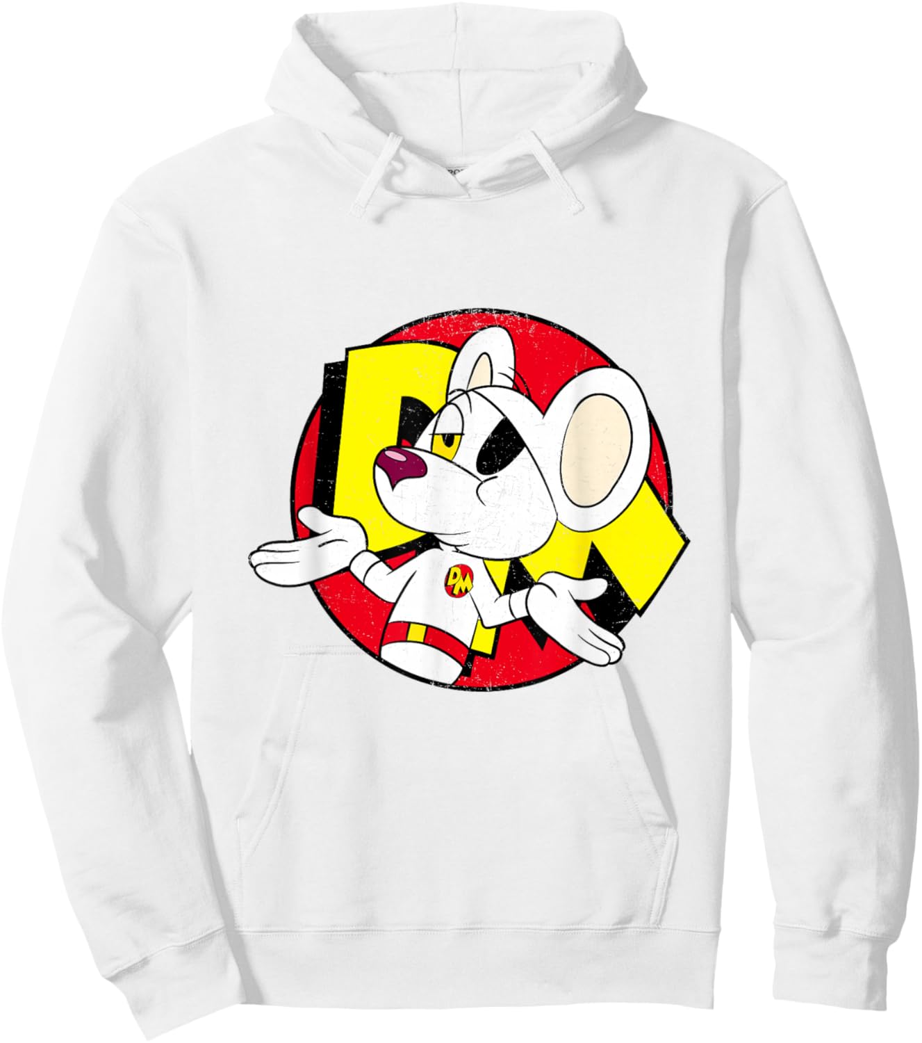 Danger Mouse Nonchalant Pose Distressed Hoodie - Hoodie | White