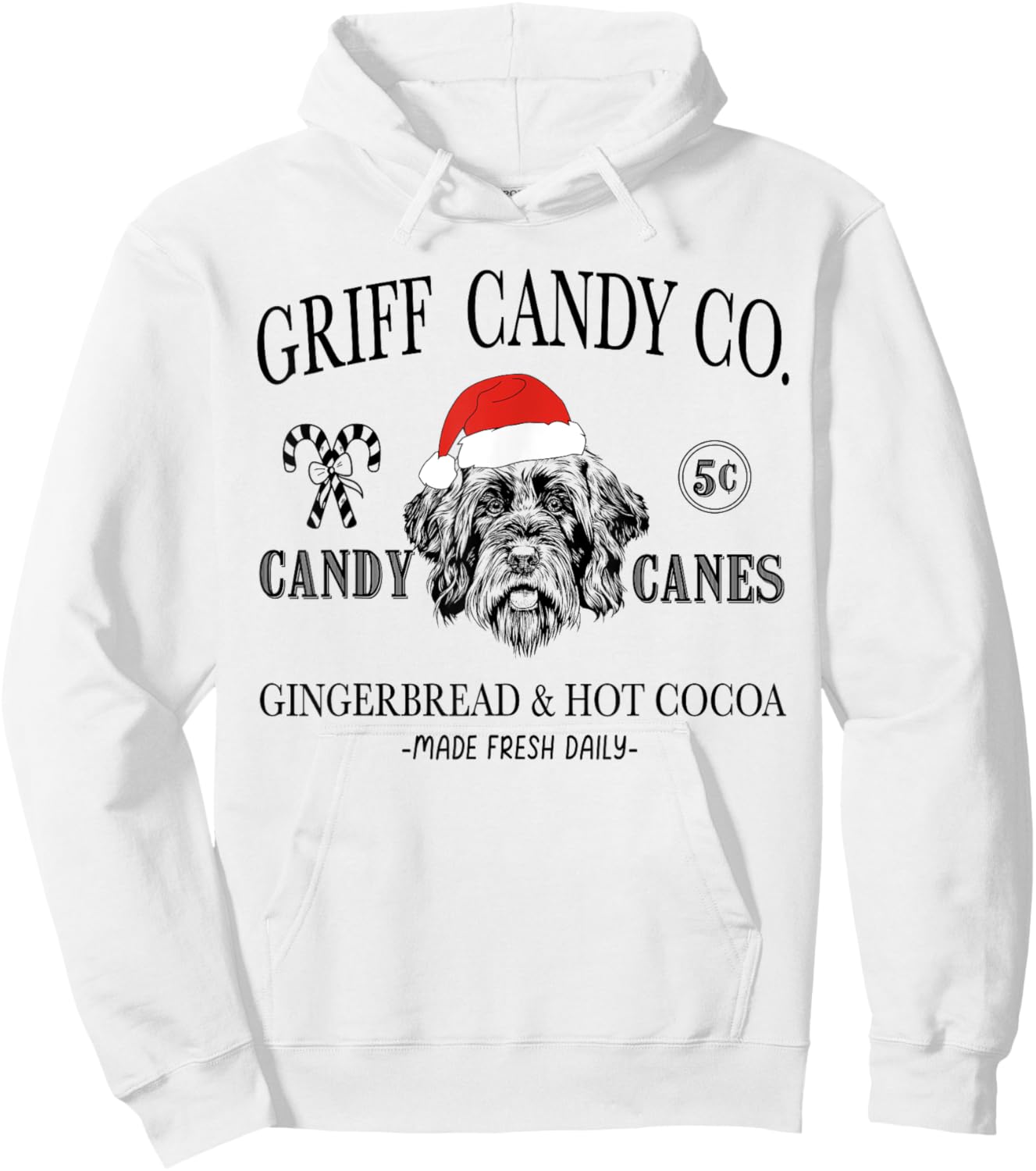 Funny Santa Wirehaired Pointing Griffon Christmas Vintage Hoodie - Hoodie | White