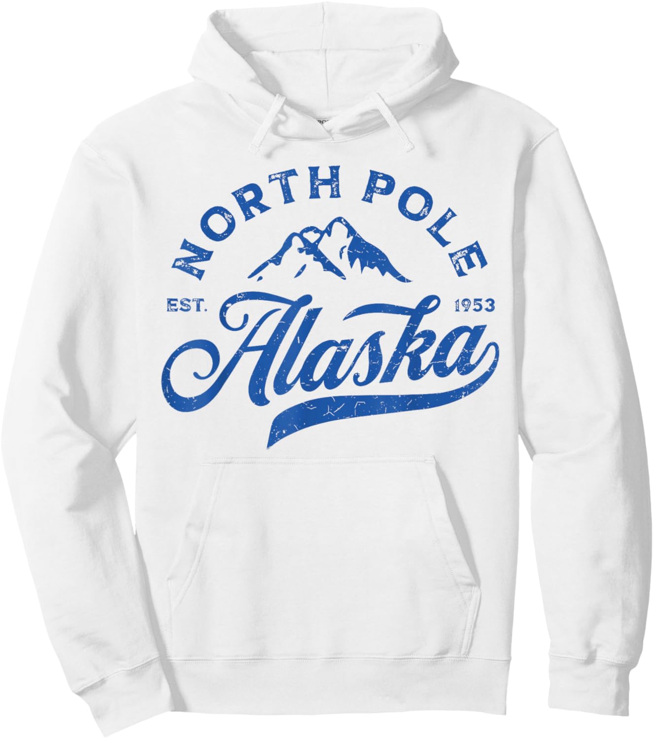 North Pole Alaska AK Vintage Mountains Vacation Souvenir Hoodie - Hoodie | White