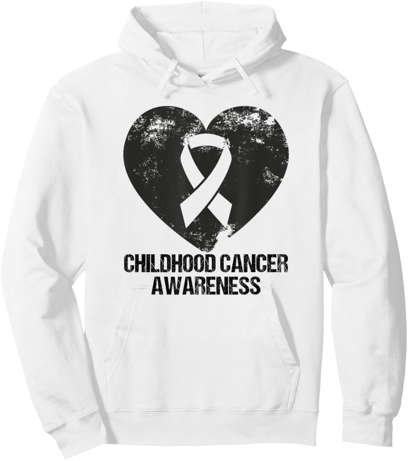 Vintage Childhood Cancer Awareness, cute Yellow heart Ribbon Hoodie - Hoodie | White
