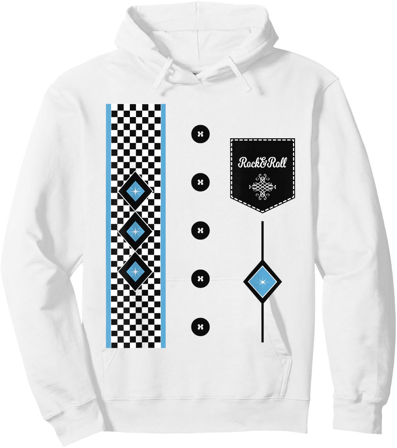 1950s Sock Hop Costume Retro 50s Rockabilly Bowling Hoodie - Hoodie | White