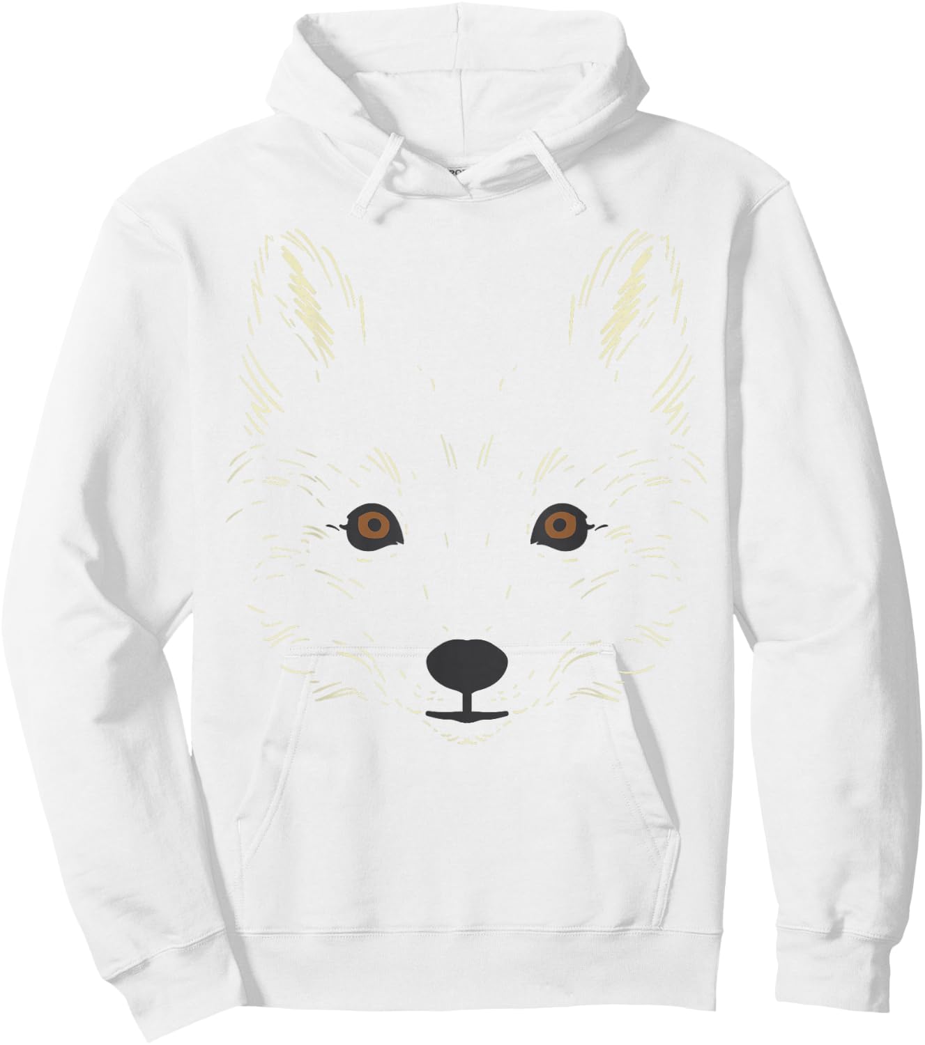 Arctic Snow Fox Face Cool Animal Costume Easy Halloween Hoodie - Hoodie | White