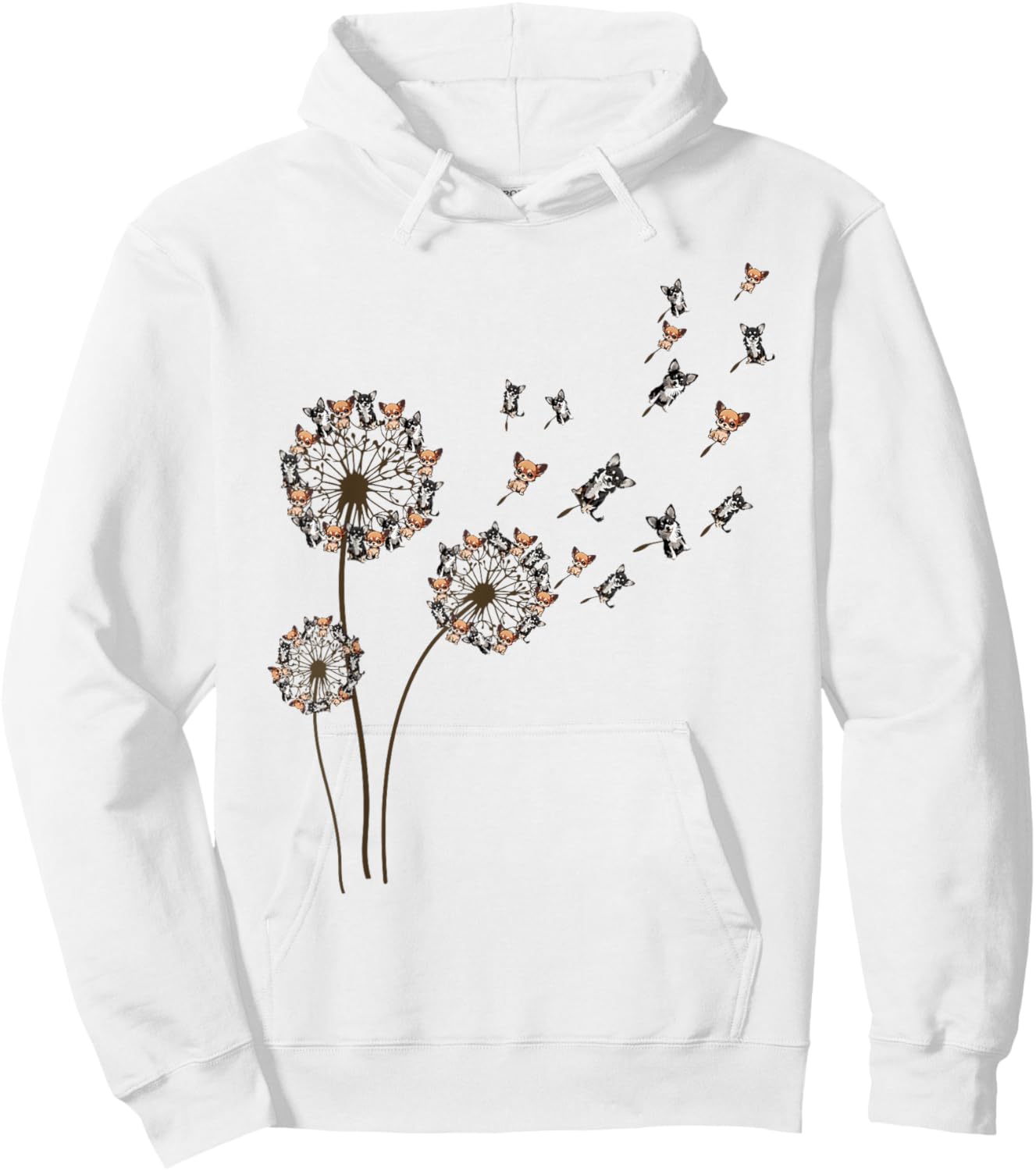 Chihuahua Dandelion Flower Dog Mom Mama Hoodie - Hoodie | White