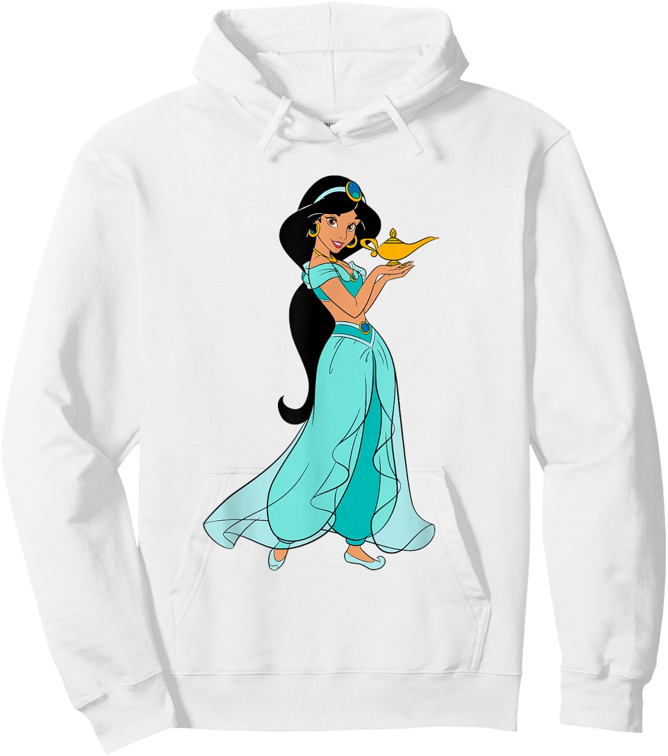 Disney Aladdin Princess Jasmine and Magic Lamp 90s Hoodie - Hoodie | White