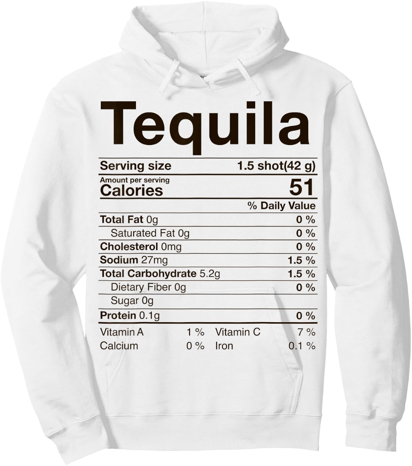 Tequila Nutrition Facts Thanksgiving Gift Drinking Costume Hoodie - Hoodie | White