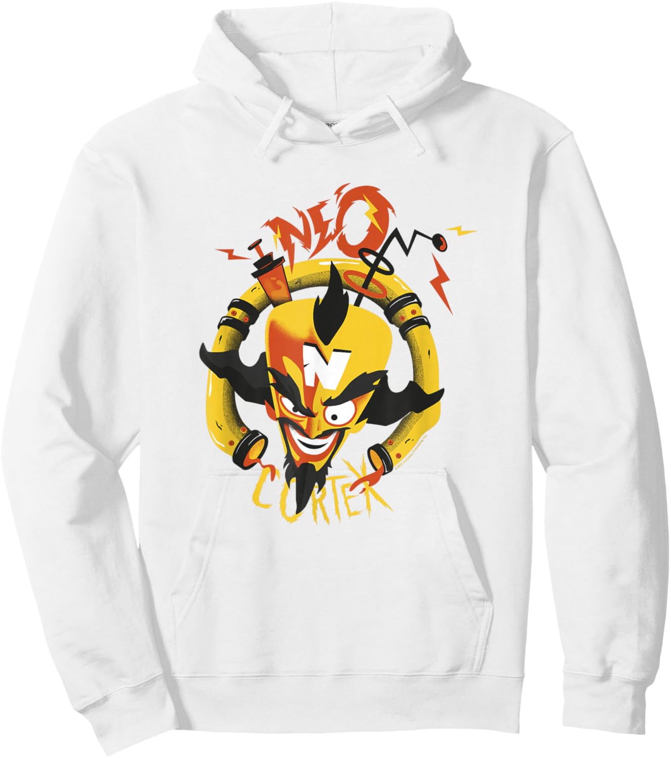 Crash Team Rumble Dr. Neo Cortex Evil Scientist Big Face Hoodie - Hoodie | White