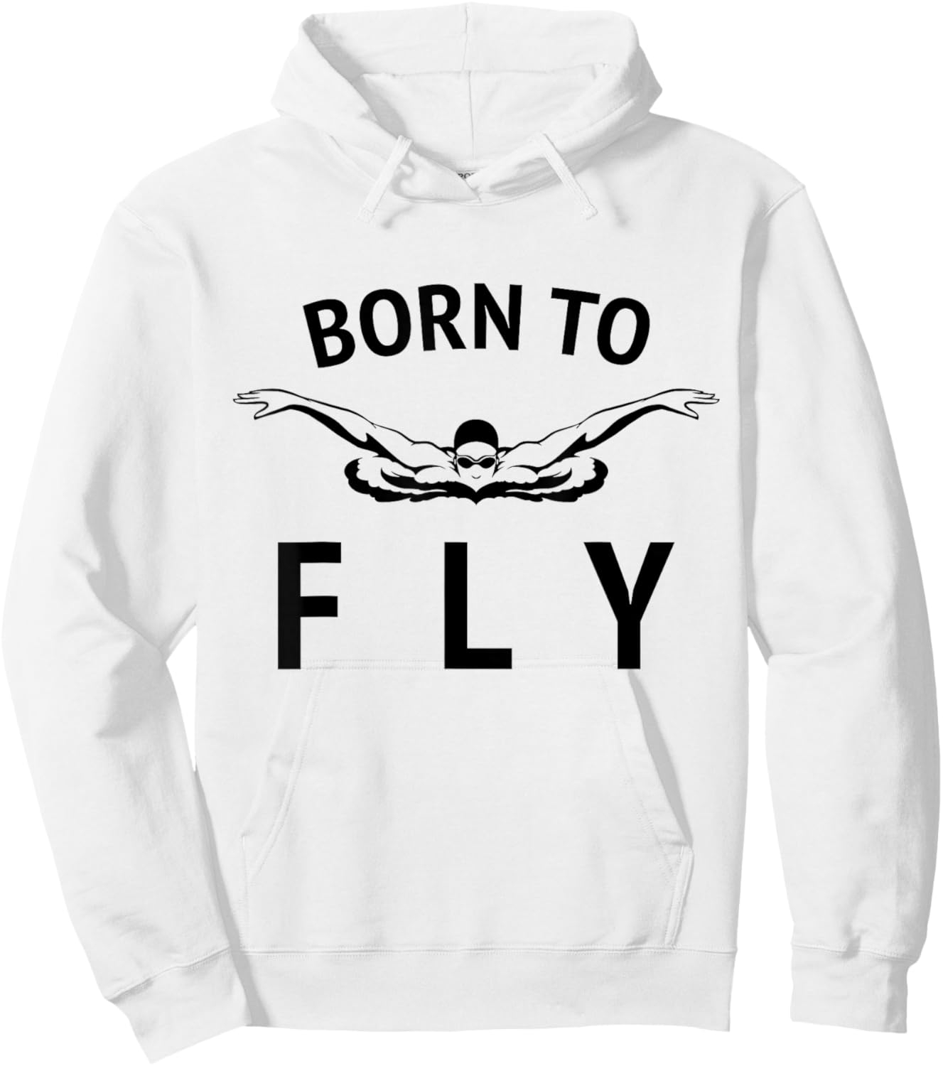 Swimmer Swim Team / Born to Fly / Butterfly Stroke Swimming Hoodie - Hoodie | White