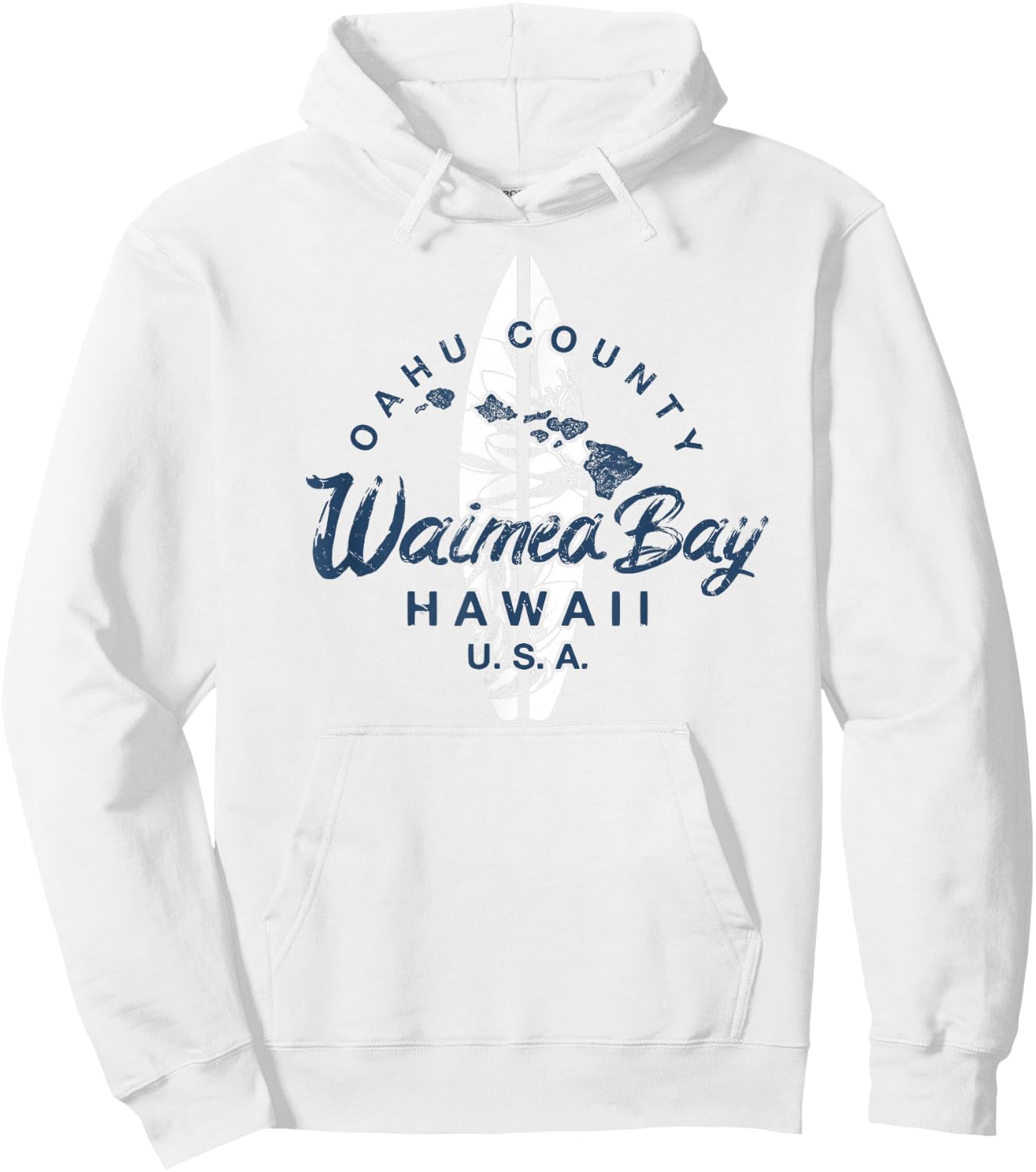 Waimea Bay Hawaii North Shore Oahu Hawaiian Surfing Vintage Hoodie - Hoodie | White