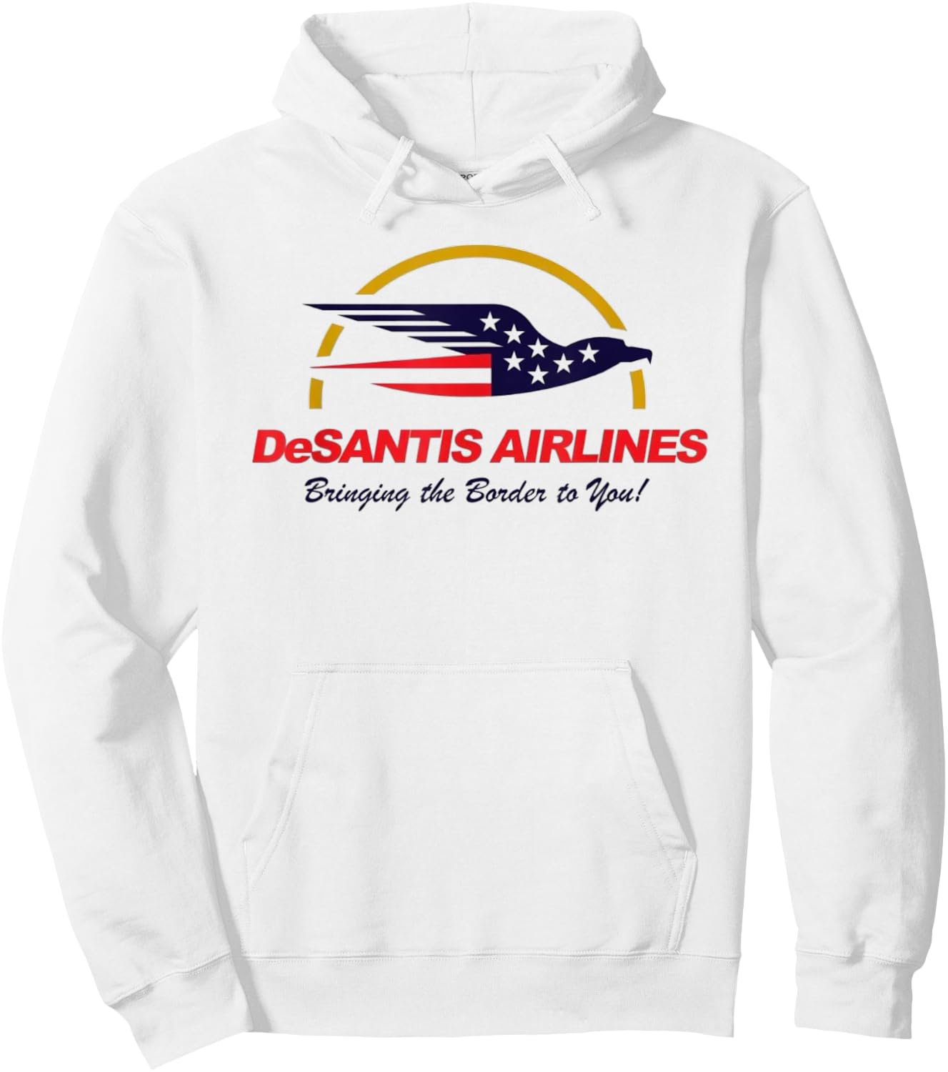 DeSantis Airlines Funny Political Meme Ron DeSantis Hoodie - Hoodie | White
