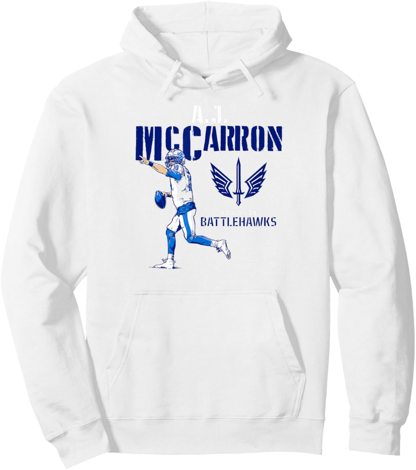 A.J. McCarron - St. Louis Battlehawks - UFL Hoodie - Hoodie | White