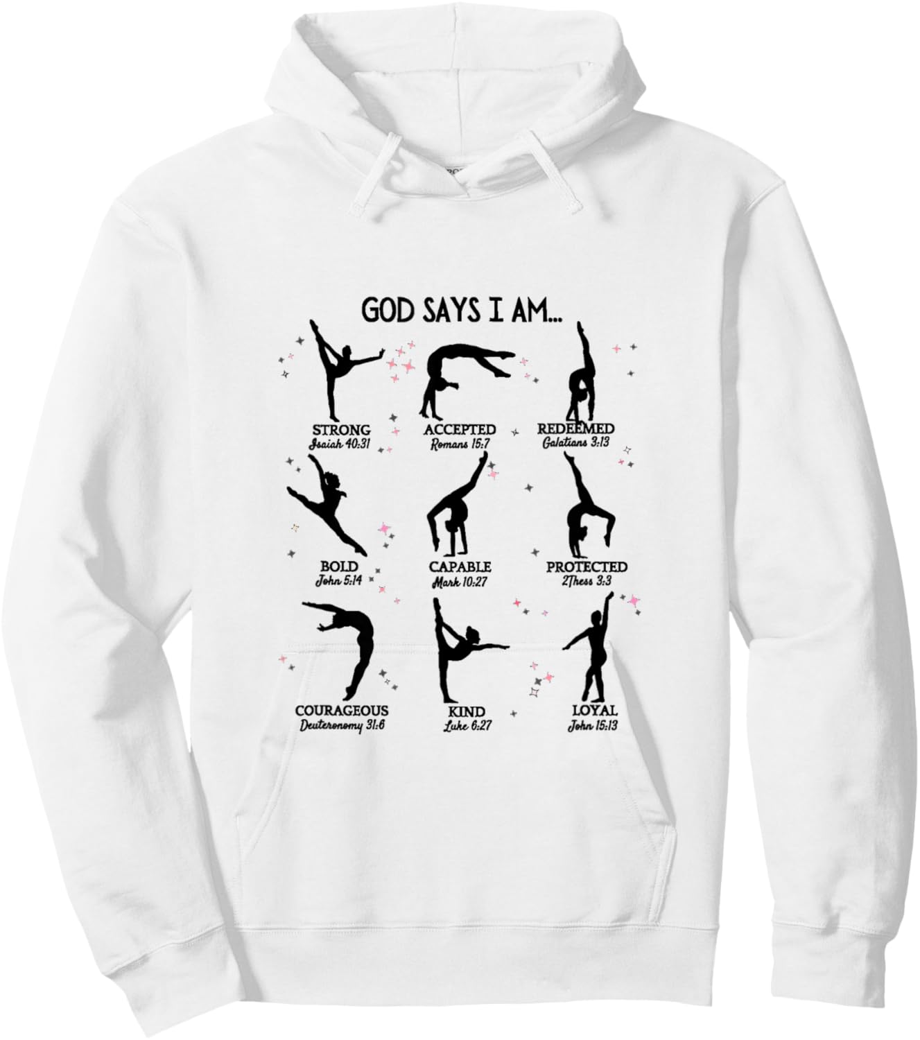 Gymnastics God Says I Am Bible Verse Gymnast Christian Jesus Hoodie - Hoodie | White