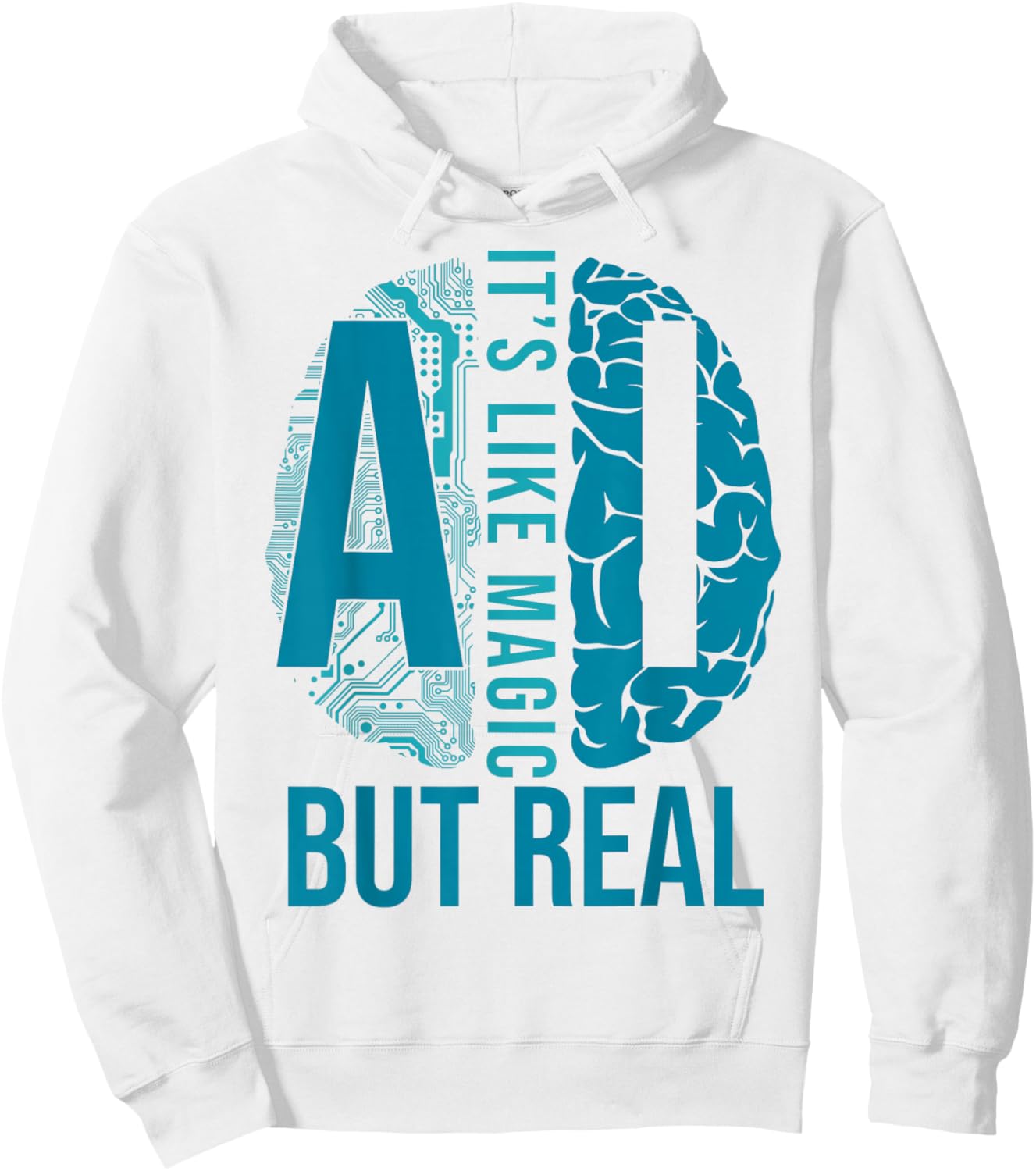 AI Its Like Magic But Real Artificial Intelligence Developer Hoodie - Hoodie | White