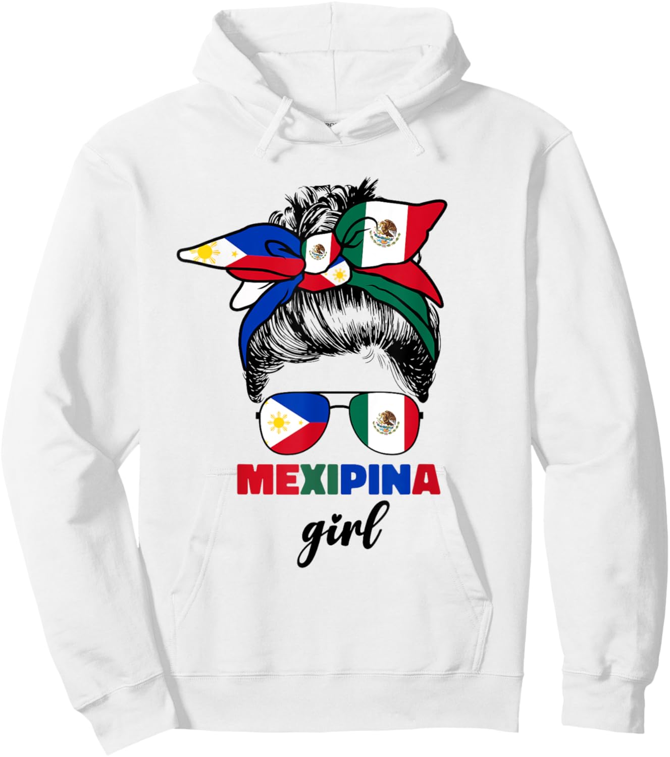 Mexipina Girl Half Mexican And Filipino Mexico Flag Women Hoodie - Hoodie | White