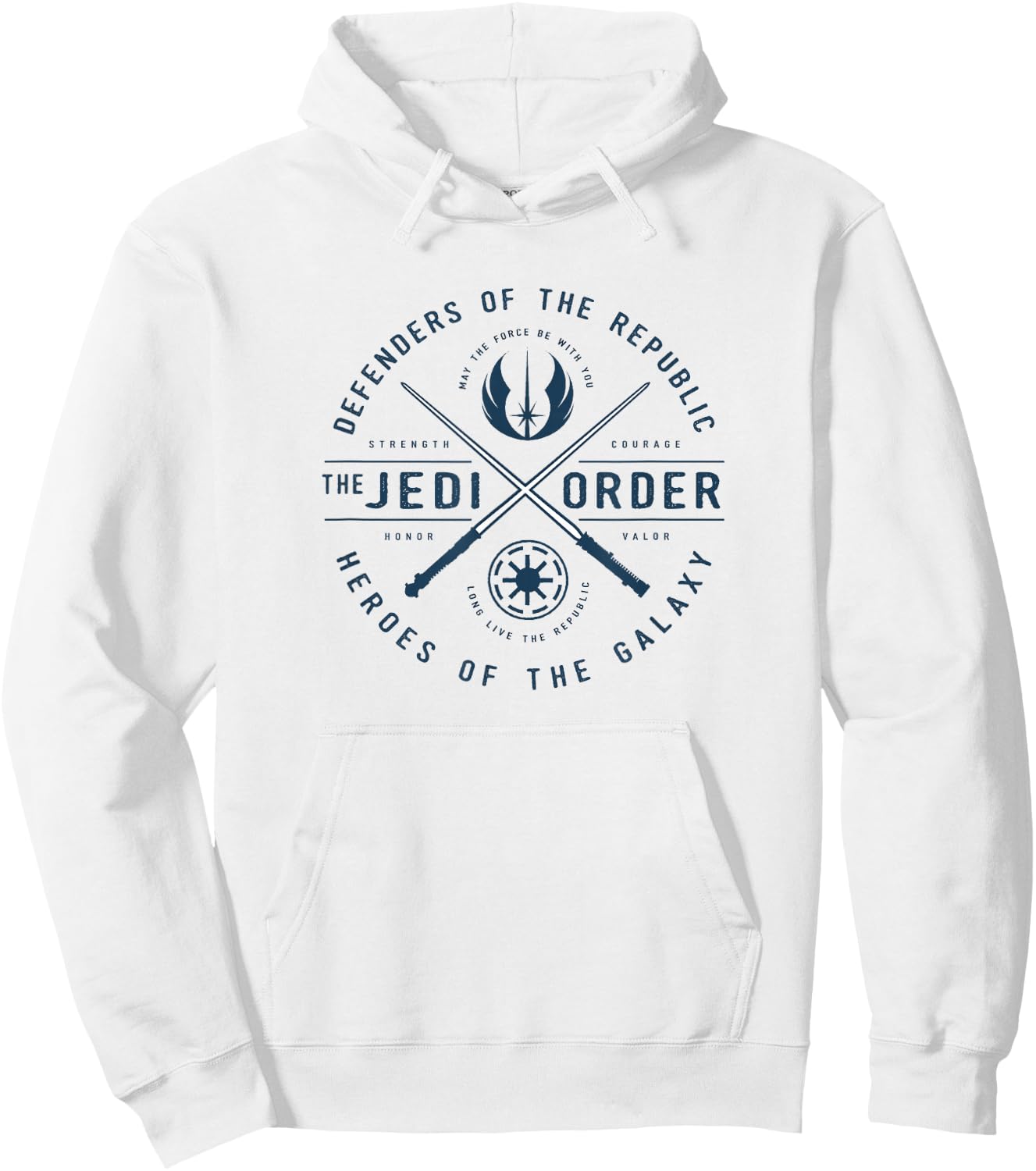 Star Wars Jedi Order Lightsabers Crossed Circle Logo Hoodie - Hoodie | White