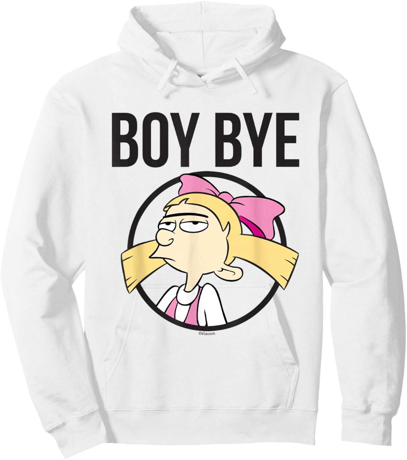 Hey Arnold! Iconic Helga Boy Bye Big Chest Portrait Frame Hoodie - Hoodie | White