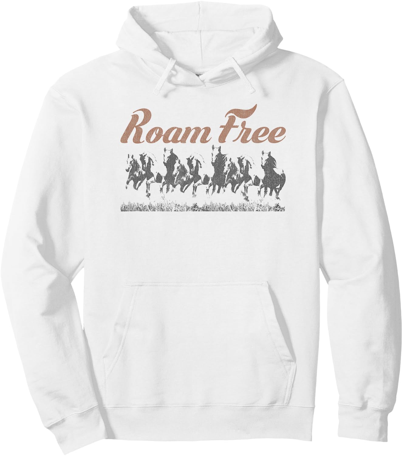Roam Free Vintage Horses Hoodie - Hoodie | White