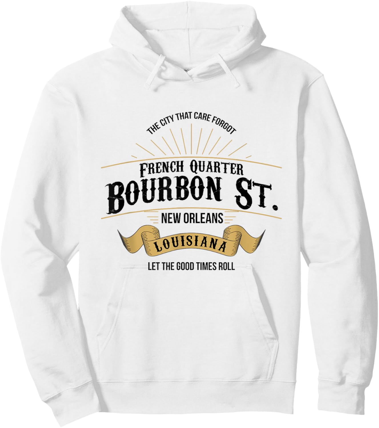 Vintage French Quarter Bourbon Street New Orleans Louisiana Hoodie - Hoodie | White