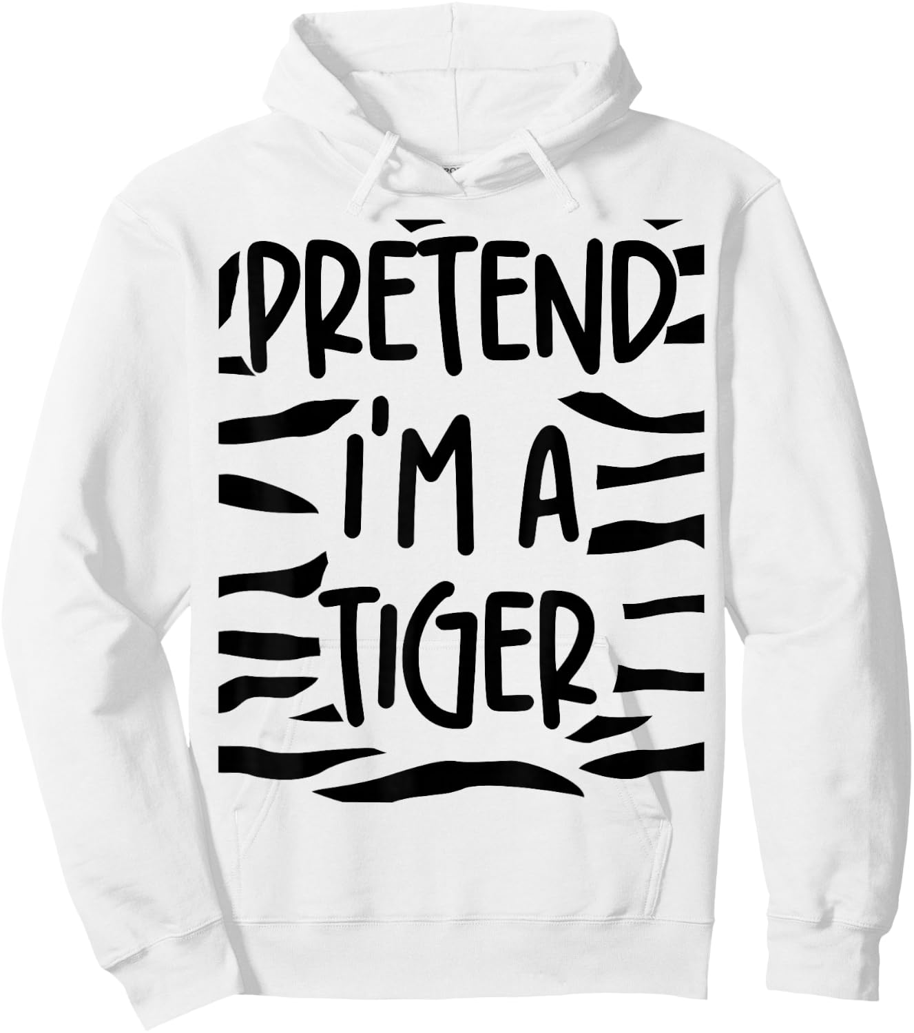 Pretend I'm A Tiger Halloween Lazy Costume Matching Friends Hoodie - Hoodie | White