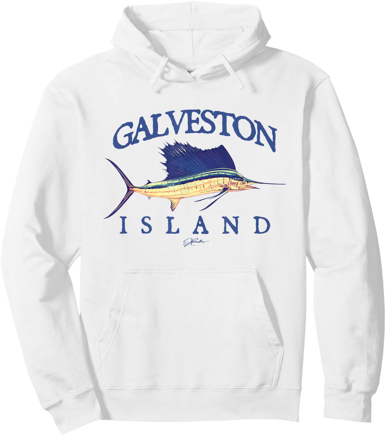 JCombs: Galveston Island, TX, Vintage Sailfish Hoodie - Hoodie | White