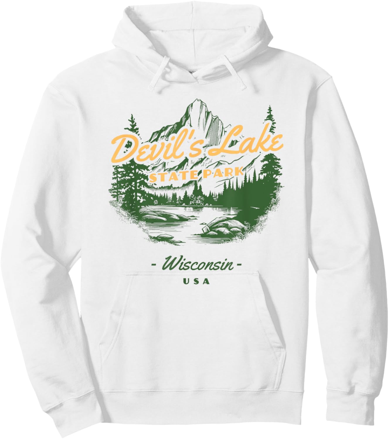 Devil's Lake State Park Wisconsin Retro Vintage Hoodie - Hoodie | White