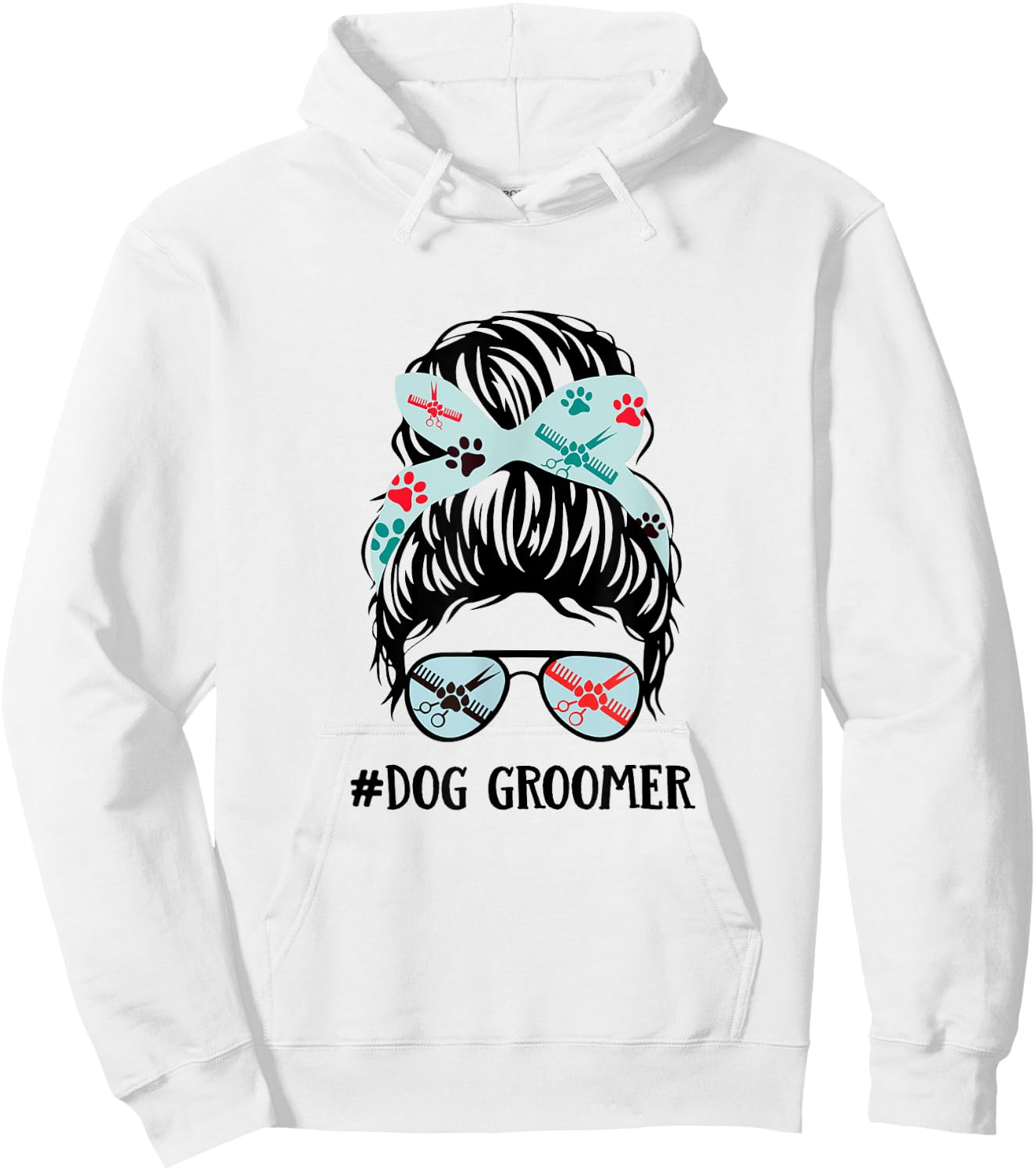 Dog Groomer Gift: Paw Print for Dog Lovers Hoodie - Hoodie | White