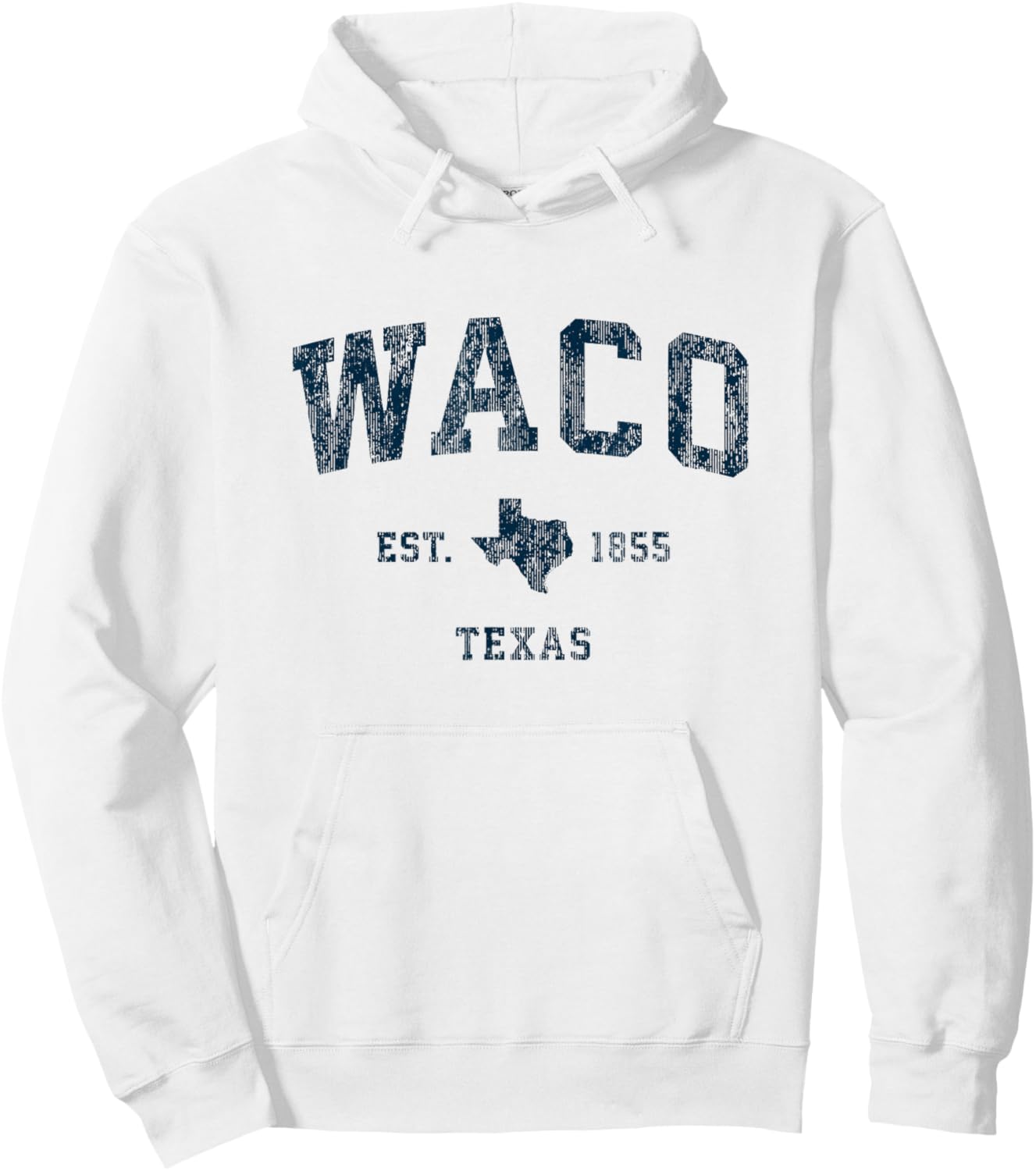Waco Texas TX Vintage-Sportdesign, marineblauer Druck Hoodie - Hoodie | White