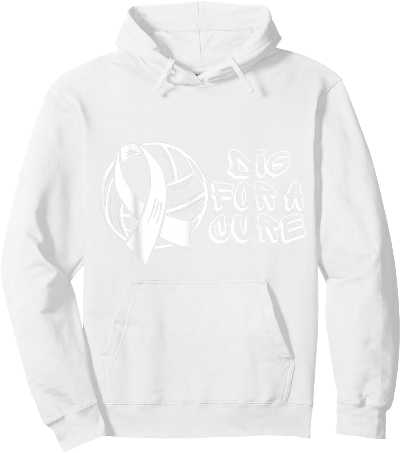Dig For A Cure Volleyball Breast Cancer Awareness Pink Hoodie - Hoodie | White