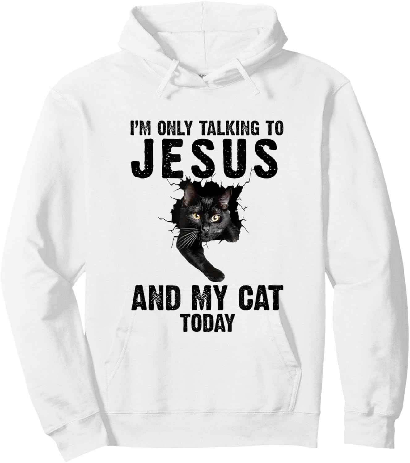I'm Only Talking To Jesus And My Cat Today Women Hoodie - Hoodie | White