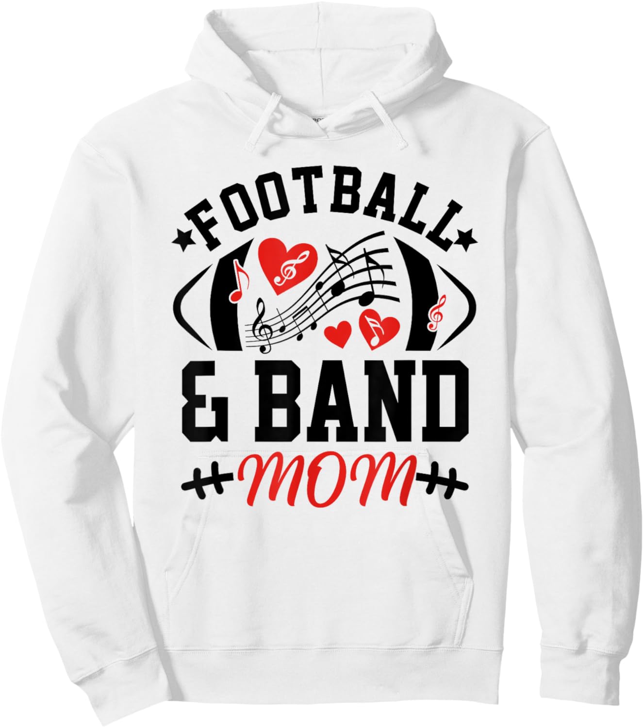 Football and Band Mom Cheer Band Marching Band Show Game Day Hoodie - Hoodie | White