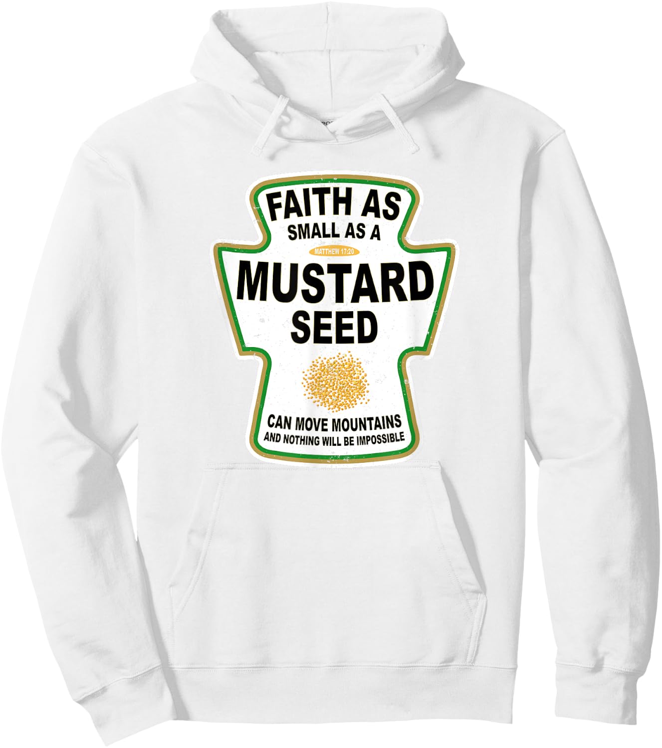Grunge Christian Seed of Mustard Faith Jesus Hoodie - Hoodie | White