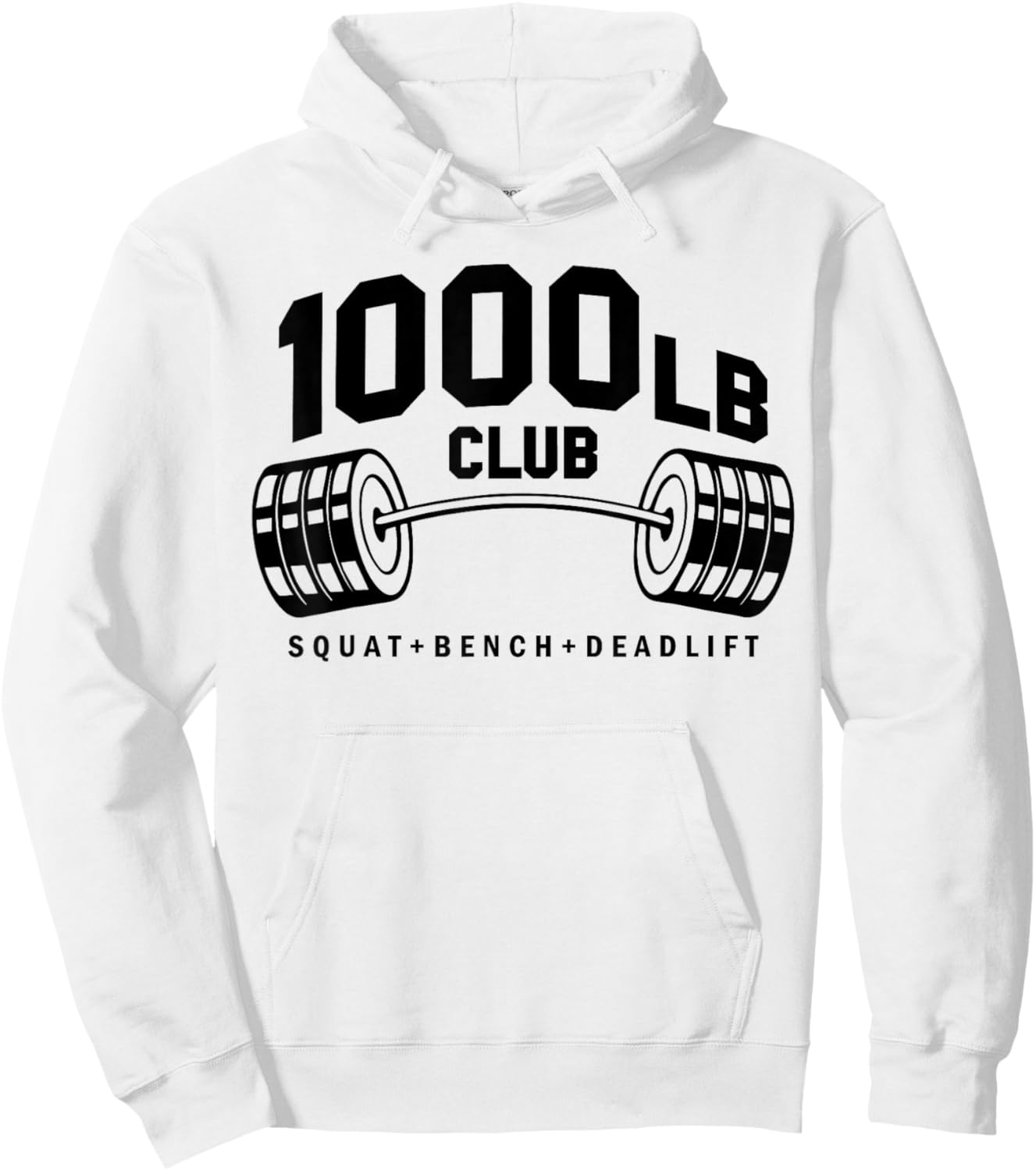 1000 LB Pounds Club Weightlifting Workout Fitness Gym Hoodie - Hoodie | White