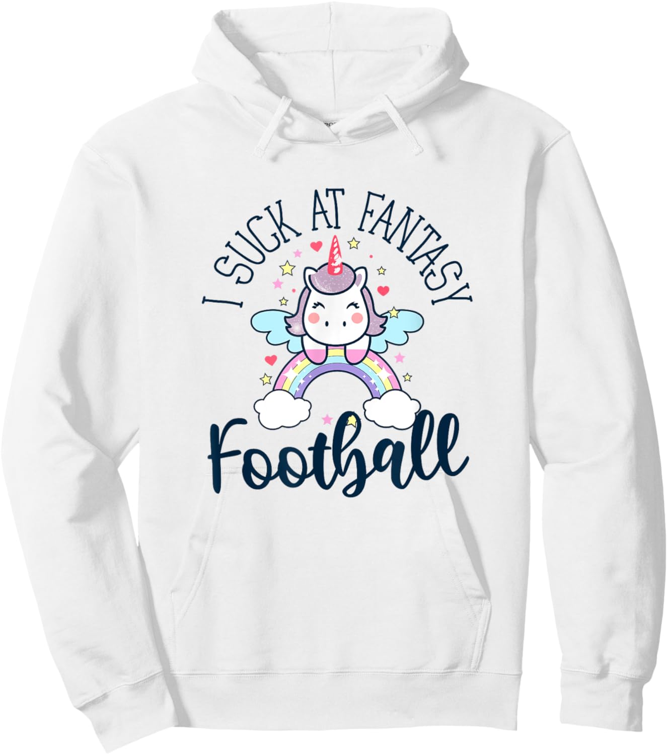 I suck at fantasy football funny unicorn fantasy league Hoodie - Hoodie | White