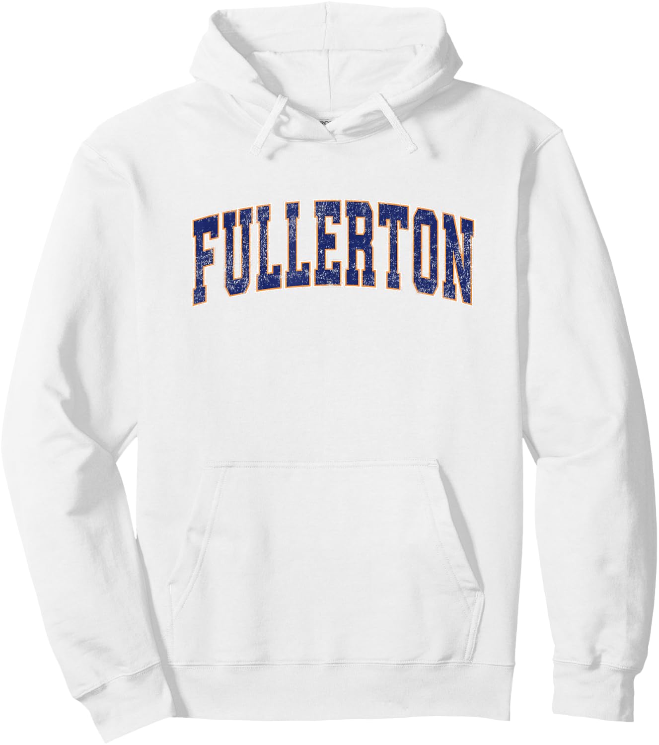 Fullerton California CA Vintage Athletic Sports Hoodie - Hoodie | White